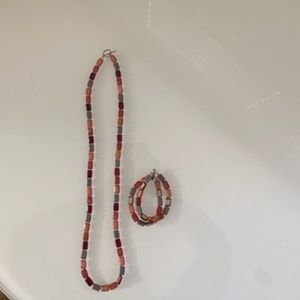 Stone Necklace and Matching Bracelet